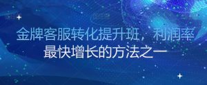 金牌客服转化提升班，利润率最快增长的方法之一-虚拟资源库
