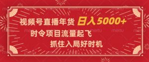 视频号直播年货，时令项目流量起飞，抓住入局好时机，日入5000+【揭秘】-虚拟资源库