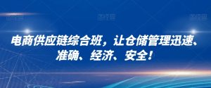 电商供应链综合班,让仓储管理迅速、准确、经济、安全!-虚拟资源库