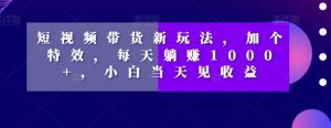 短视频带货新玩法，加个特效，每天躺赚1000+，小白当天见收益【揭秘】-虚拟资源库
