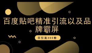 百度贴吧精准引流以及品牌霸屏，日引流300粉【揭秘】-虚拟资源库
