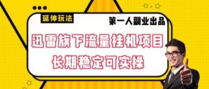 迅雷旗下流量挂机项目，长期稳定可实操【揭秘】-虚拟资源库