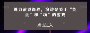 魅力演说课程，演讲是关于“能量”和“场”的游戏-虚拟资源库