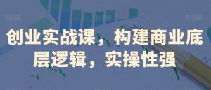 创业实战课，​构建商业底层逻辑，实操性强-虚拟资源库