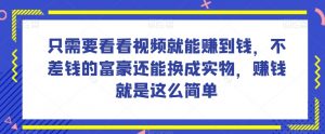 谁做过这么简单的项目?只需要看看视频就能赚到钱,不差钱的富豪还能换成实物,赚钱就是这么简单!【揭秘】-虚拟资源库