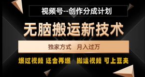 视频号无脑搬运新技术，破原创壕流量，独家方式，爆过视频，还会再爆【揭秘】-虚拟资源库