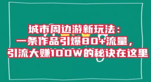 城市周边游新玩法:一条作品引爆80+流量,引流大赚100W的秘诀在这里【揭秘】-虚拟资源库