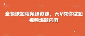 全领域短视频爆款课，全网两千万粉丝大V教你做短视频爆款内容-虚拟资源库