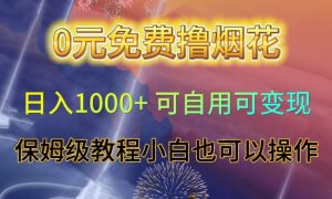 0元免费撸烟花日入1000+可自用可变现保姆级教程小白也可以操作【仅揭秘】-虚拟资源库