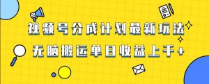 视频号最新爆火赛道玩法,只需无脑搬运,轻松过原创,单日收益上千【揭秘】-虚拟资源库