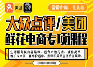 大众点评/美团鲜花电商专项课程，操作简单、维护成本低、客单价适中，点评和美团业务合并展示-虚拟资源库
