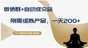 十万个富翁修炼宝典之8.微信群+自动成交站,刚需虚拟产品,一天200+-虚拟资源库