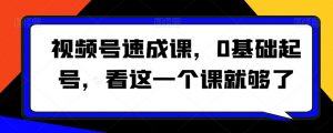 视频号速成课,0基础起号,看这一个课就够了-虚拟资源库