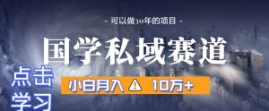 暴力国学私域赛道,小白月入10万+,引流+转化完整流程【揭秘】-虚拟资源库