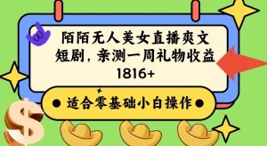 陌陌美女无人直播爽文短剧项目，亲测一个星期1800+【揭秘】-虚拟资源库