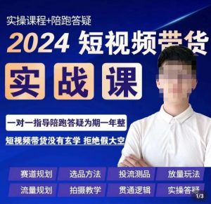 果哥·2024短视频带货实操课，​赛道规划/选品方法/投流测品/放量玩法/流量规划/拍摄教学-虚拟资源库