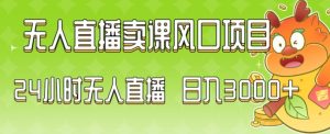 2024最新玩法无人直播卖课风口项目,全天无人直播,小白轻松上手【揭秘】-虚拟资源库