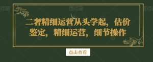 二奢精细运营从头学起,估价鉴定,精细运营,细节操作-虚拟资源库