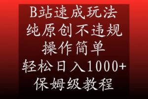 B站速成玩法,纯原创不违规,操作简单,轻松日入1000+,保姆级教程【揭秘】-虚拟资源库