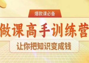 28天做课高手陪跑营,让你把知识变成钱-虚拟资源库