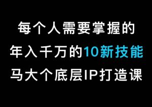 马大个的IP底层逻辑课,每个人需要掌握的年入千万的10新技能,约会底层IP打造方法!-虚拟资源库