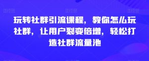 玩转社群引流课程,教你怎么玩社群,让用户裂变倍增,轻松打造社群流量池-虚拟资源库