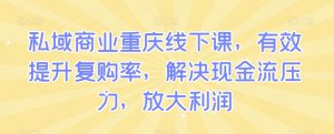 私域商业重庆线下课，有效提升复购率，解决现金流压力，放大利润-虚拟资源库