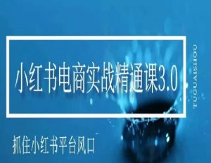 小红书电商实战精通课3.0,抓住小红书平台的风口,不错过有一个赚钱的机会-虚拟资源库