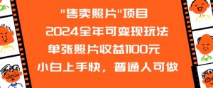 2024全年可变现玩法”售卖照片”单张照片收益1100元小白上手快，普通人可做【揭秘】-虚拟资源库