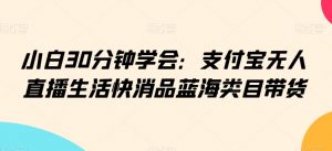 小白30分钟学会：支付宝无人直播生活快消品蓝海类目带货【揭秘】-虚拟资源库