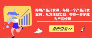 跨境产品开发课,每期一个产品开发案例,从方法到实战,带你一步步成为产品经理-虚拟资源库