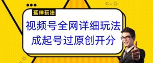 视频号全网最详细玩法,起号过原创开分成,单号日入300+【揭秘】-虚拟资源库