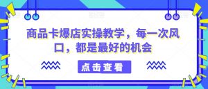 商品卡爆店实操教学，每一次风口，都是最好的机会-虚拟资源库