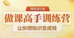 28天做课高手陪跑营，教你一套可复制的爆款做课系统，让你把知识变成钱-虚拟资源库