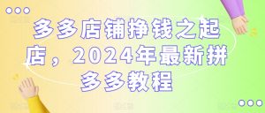 多多店铺挣钱之起店，2024年最新拼多多教程-虚拟资源库