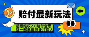 超级维权2.0全新玩法,2024赔付全思路职业打假一部手机搞定【仅揭秘】-虚拟资源库
