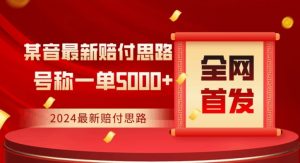 全网首发，2024最新抖音赔付项目，号称一单5000+保姆级拆解【仅揭秘】-虚拟资源库