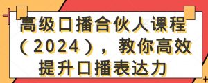 高级口播合伙人课程(2024),教你高效提升口播表达力-虚拟资源库
