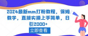 2024最新mm打粉教程，保姆教学，直接实操上手简单，日引2000+【揭秘】-虚拟资源库