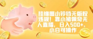 挂缘圈小铃铛无版权违规!靠小猪佩奇无人直播,日入500+,小白可操作【揭秘】-虚拟资源库