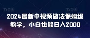 2024最新中视频做法保姆级教学，小白也能日入2000【揭秘】-虚拟资源库