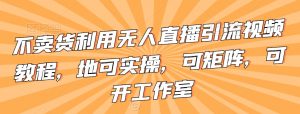 不卖货利用无人直播引流视频教程,地可实操,可矩阵,可开工作室【揭秘】-虚拟资源库