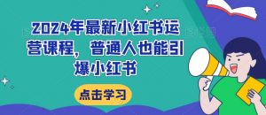 2024年最新小红书运营课程,普通人也能引爆小红书-虚拟资源库