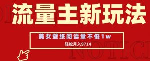 流量主新玩法，美女壁纸和头像，阅读量不低于1w，月入9741【揭秘】-虚拟资源库
