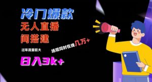 冷门爆款直播间手把手搭建，流量巨大，日入3k+【揭秘】-虚拟资源库