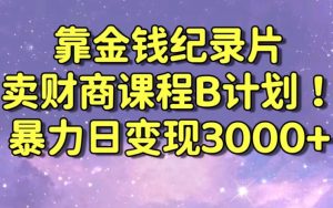 财经纪录片联合财商课程的变现策略,暴力日变现3000+,喂饭级别教学【揭秘】-虚拟资源库