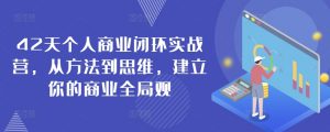 42天个人商业闭环实战营,从方法到思维,建立你的商业全局观-虚拟资源库