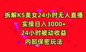 利用快手24小时无人美女直播,实操日入3000,24小时被动收益,内部保密玩法【揭秘】-虚拟资源库
