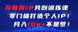 互联网IP共创训练课，零门槛零基础打造个人IP，月入10w+不是梦【揭秘】-虚拟资源库