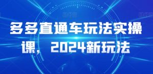 多多直通车玩法实操课,2024新玩法-虚拟资源库